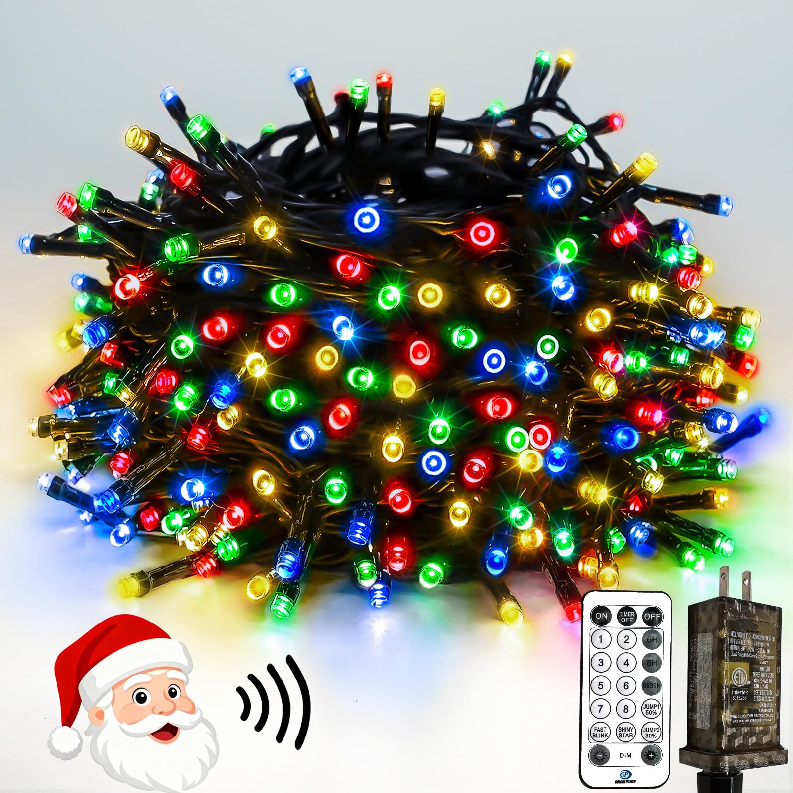 Smart Color Changing Christmas Lights with Remote & APP, 109FT 300 LED RGB Dimmable Christmas String Lights, Waterproof Fairy Twinkle Light for Indoor Outdoor Xmas Tree Wedding Holiday Decorations